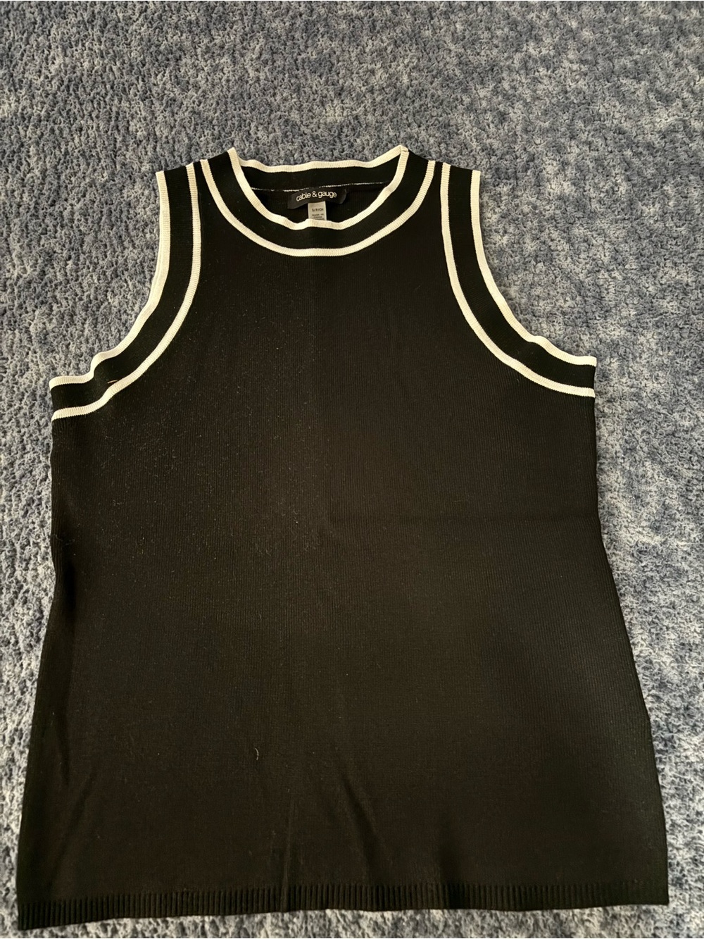 Cable & Gauge Black Tank with White Trim